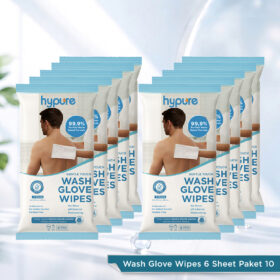 Hypure Wash Glove Wipes 6 Sheets paket 10